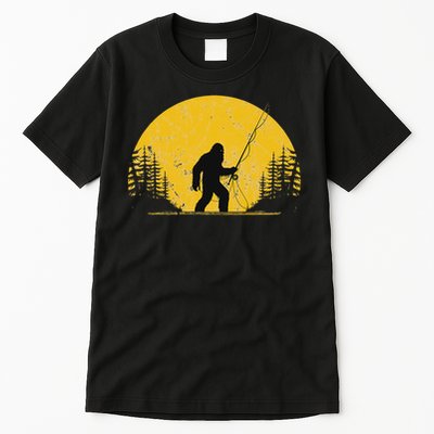Sasquatch Fly Fishing Vintage Trout Fisherman Funny Tall T-Shirt
