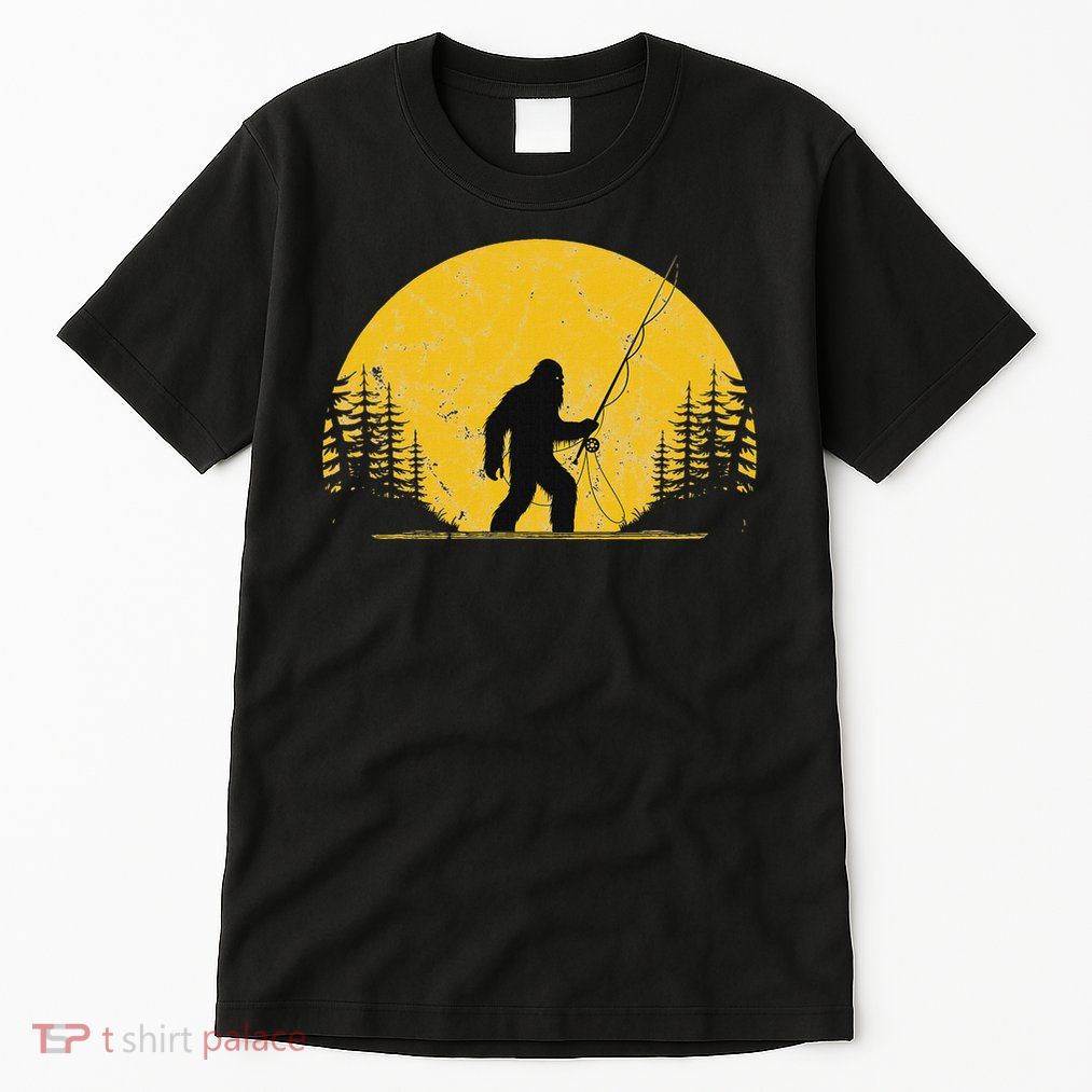 Sasquatch Fly Fishing Vintage Trout Fisherman Funny Tall T-Shirt