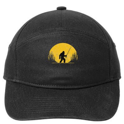 Sasquatch Fly Fishing Vintage Trout Fisherman Funny 7-Panel Snapback Hat