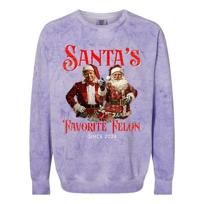 SantaS Favorite Felon Since 2024 Christmas Xmas Funny Trump Colorblast Crewneck Sweatshirt