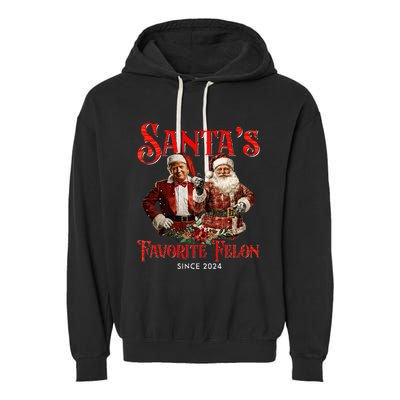 SantaS Favorite Felon Since 2024 Christmas Xmas Funny Trump Garment-Dyed Fleece Hoodie