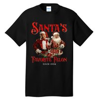 SantaS Favorite Felon Since 2024 Christmas Xmas Funny Trump Tall T-Shirt