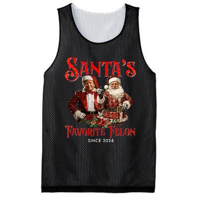 SantaS Favorite Felon Since 2024 Christmas Xmas Funny Trump Mesh Reversible Basketball Jersey Tank