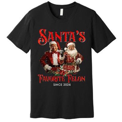 SantaS Favorite Felon Since 2024 Christmas Xmas Funny Trump Premium T-Shirt