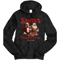 SantaS Favorite Felon Since 2024 Christmas Xmas Funny Trump Tie Dye Hoodie