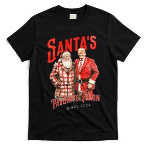 SantaS Favorite Felon Since 2024 Christmas Xmas Funny Trump T-Shirt