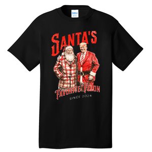 SantaS Favorite Felon Since 2024 Christmas Xmas Funny Trump Tall T-Shirt