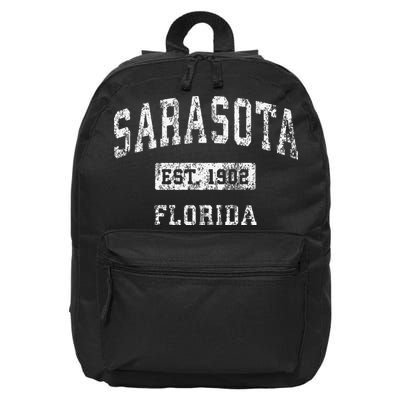 Sarasota Florida Fl Vintage Established 16 in Basic Backpack