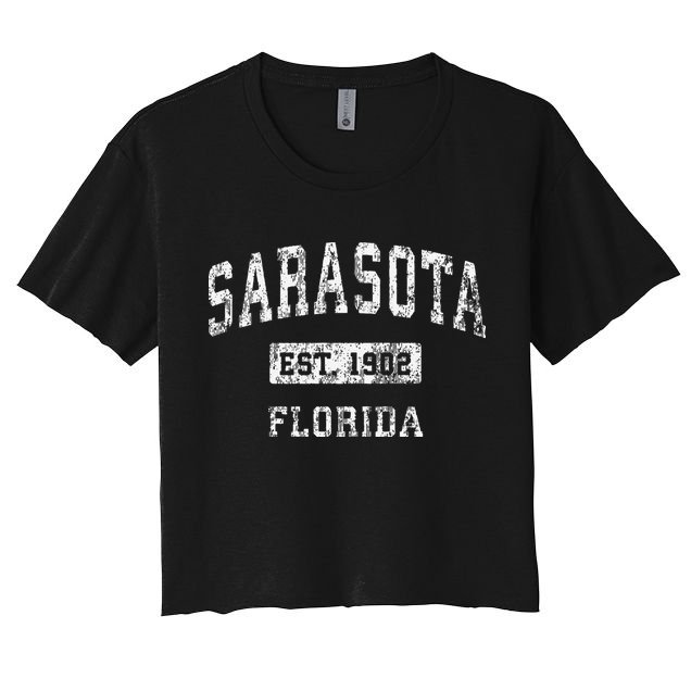 Sarasota Florida Fl Vintage Established Crop Top