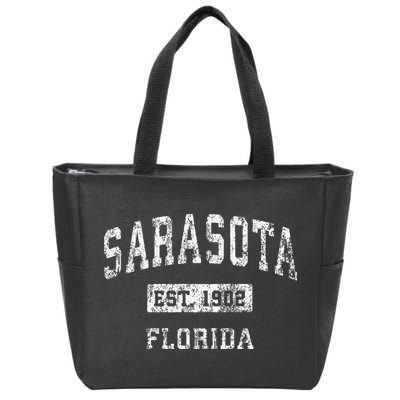 Sarasota Florida Fl Vintage Established Zip Tote Bag