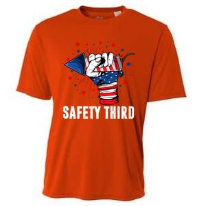 Sarcastic Fireworks Firecrackers 4th Of July Safety Third Gift Cooling Performance Crew T-Shirt