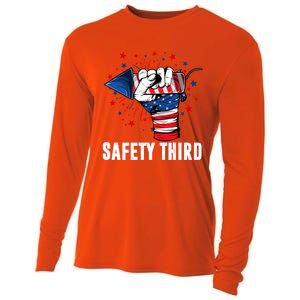 Sarcastic Fireworks Firecrackers 4th Of July Safety Third Gift Cooling Performance Long Sleeve Crew