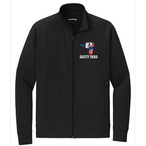 Sarcastic Fireworks Firecrackers 4th Of July Safety Third Gift Stretch Full-Zip Cadet Jacket