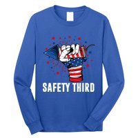 Sarcastic Fireworks Firecrackers 4th Of July Safety Third Gift Long Sleeve Shirt