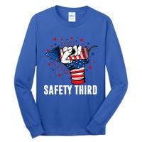 Sarcastic Fireworks Firecrackers 4th Of July Safety Third Gift Tall Long Sleeve T-Shirt