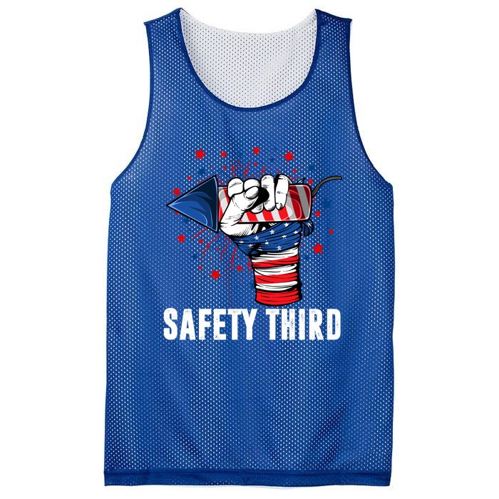 Sarcastic Fireworks Firecrackers 4th Of July Safety Third Gift Mesh Reversible Basketball Jersey Tank