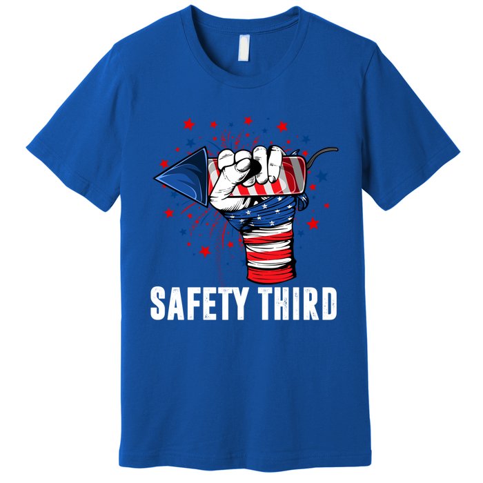 Sarcastic Fireworks Firecrackers 4th Of July Safety Third Gift Premium T-Shirt