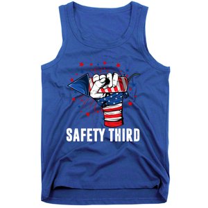 Sarcastic Fireworks Firecrackers 4th Of July Safety Third Gift Tank Top