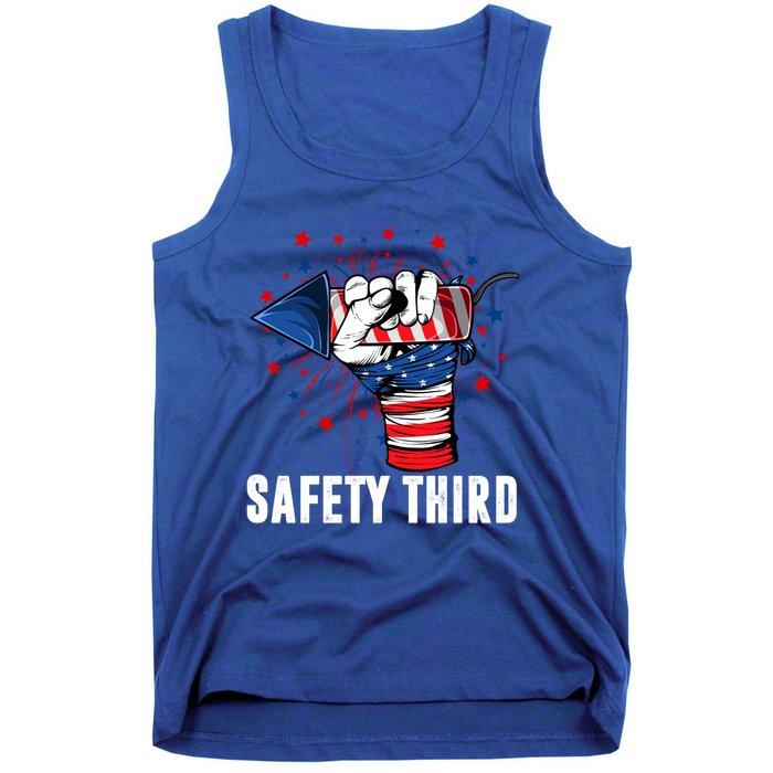 Sarcastic Fireworks Firecrackers 4th Of July Safety Third Gift Tank Top