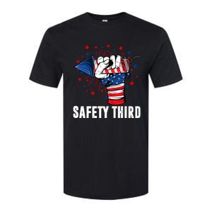 Sarcastic Fireworks Firecrackers 4th Of July Safety Third Gift Softstyle CVC T-Shirt