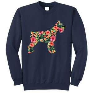 Schnauzer Flower Funny Dog Silhouette Floral Gifts Women Sweatshirt