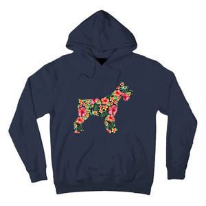 Schnauzer Flower Funny Dog Silhouette Floral Gifts Women Tall Hoodie