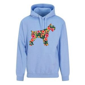 Schnauzer Flower Funny Dog Silhouette Floral Gifts Women Unisex Surf Hoodie