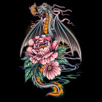 Springtime Floral Fire Dragon Bucket Hat