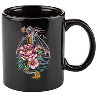 Springtime Floral Fire Dragon 11oz C Handle Ceramic Mug