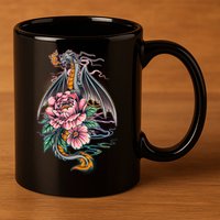 Springtime Floral Fire Dragon 11oz C Handle Ceramic Mug