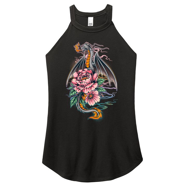 Springtime Floral Fire Dragon Women's Perfect Tri Rocker Tank