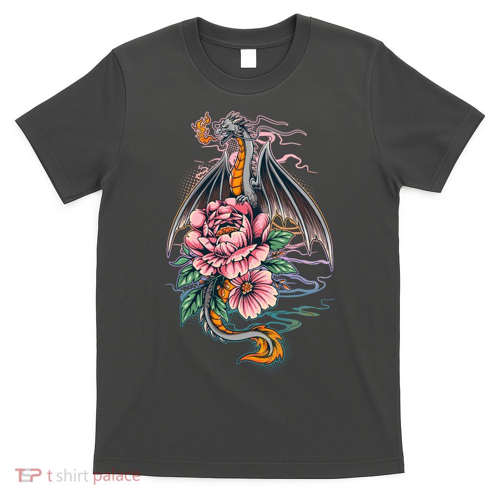 Springtime Floral Fire Dragon T-Shirt