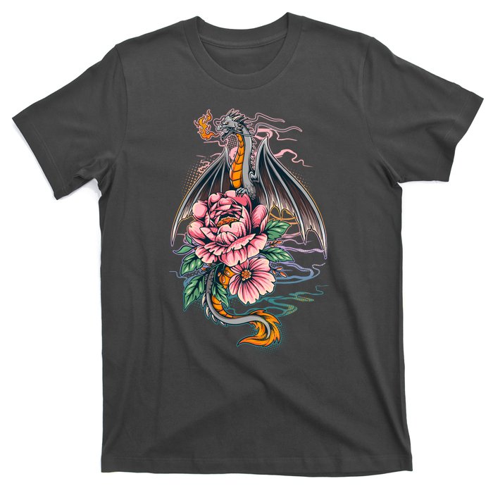 Springtime Floral Fire Dragon T-Shirt