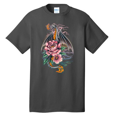 Springtime Floral Fire Dragon Tall T-Shirt