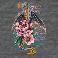 Springtime Floral Fire Dragon Button