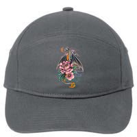 Springtime Floral Fire Dragon 7-Panel Snapback Hat