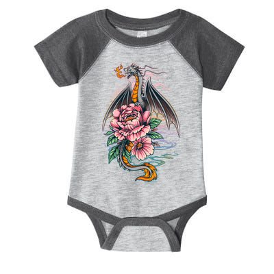 Springtime Floral Fire Dragon Infant Baby Jersey Bodysuit