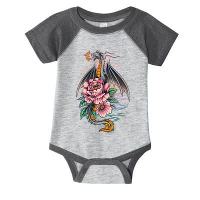 Springtime Floral Fire Dragon Infant Baby Jersey Bodysuit