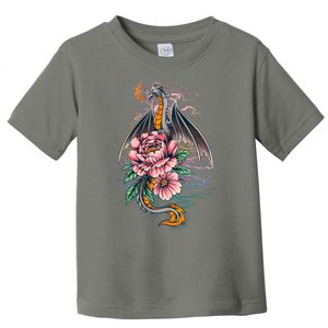 Springtime Floral Fire Dragon Toddler T-Shirt