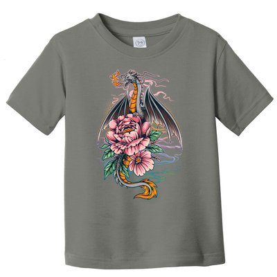 Springtime Floral Fire Dragon Toddler T-Shirt