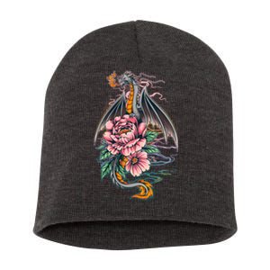 Springtime Floral Fire Dragon Short Acrylic Beanie