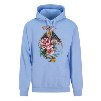 Springtime Floral Fire Dragon Unisex Surf Hoodie