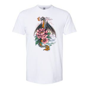 Springtime Floral Fire Dragon Softstyle CVC T-Shirt