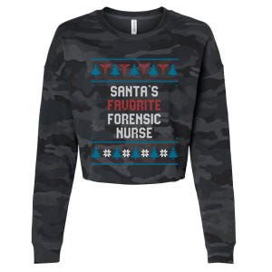 Santas Favorite Forensic Nurse Gift Christmas Funny Gift Cropped Pullover Crew