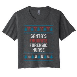 Santas Favorite Forensic Nurse Gift Christmas Funny Gift Women's Crop Top Tee