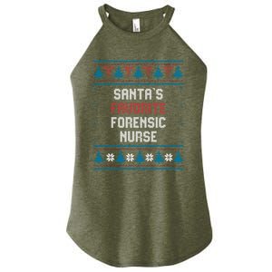 Santas Favorite Forensic Nurse Gift Christmas Funny Gift Women's Perfect Tri Rocker Tank