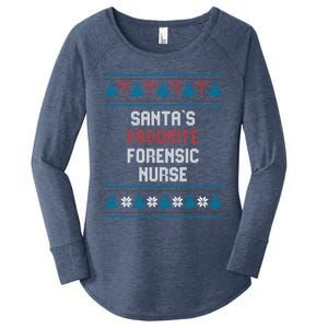 Santas Favorite Forensic Nurse Gift Christmas Funny Gift Women's Perfect Tri Tunic Long Sleeve Shirt