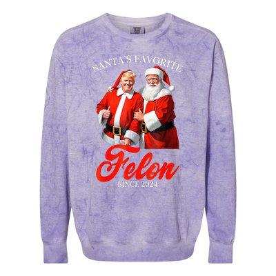 SantaS Favorite Felon Since 2024 Trump Christmas Xmas Colorblast Crewneck Sweatshirt