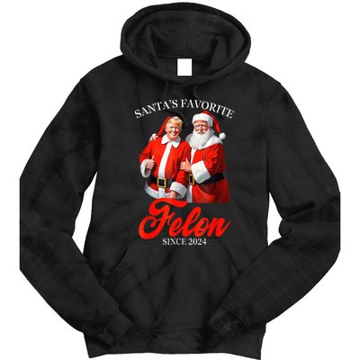 SantaS Favorite Felon Since 2024 Trump Christmas Xmas Tie Dye Hoodie