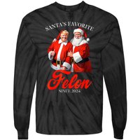 SantaS Favorite Felon Since 2024 Trump Christmas Xmas Tie-Dye Long Sleeve Shirt